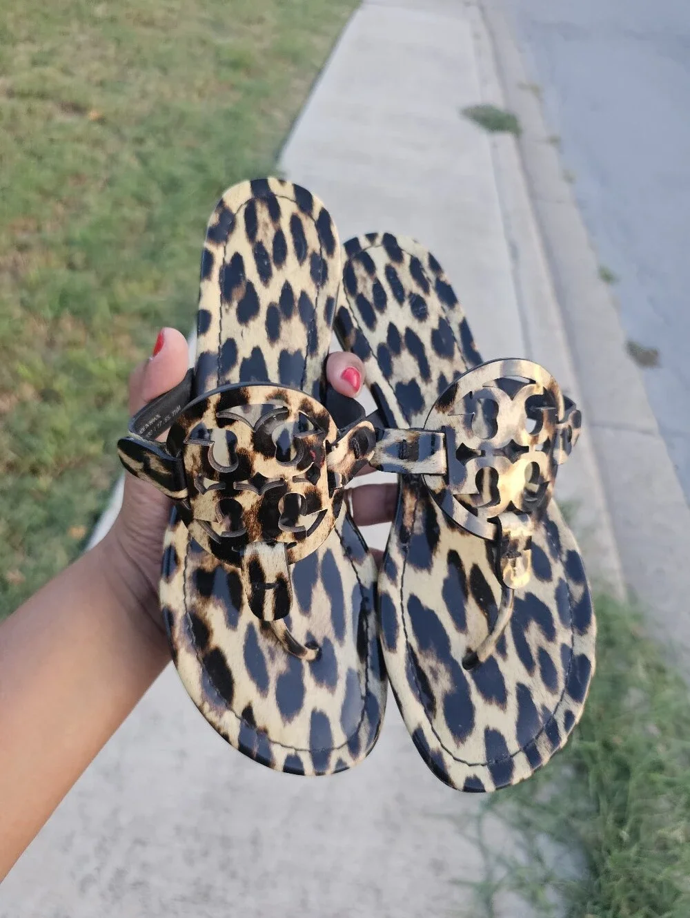 Tory Burch Leopard Print Belt with Black Logo Buckle